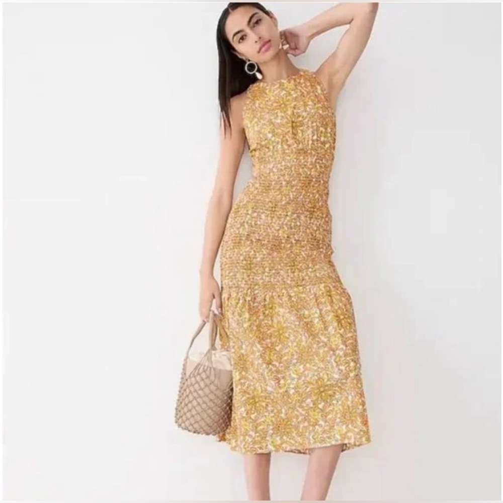 J.Crew Crossed back medallion floral dress